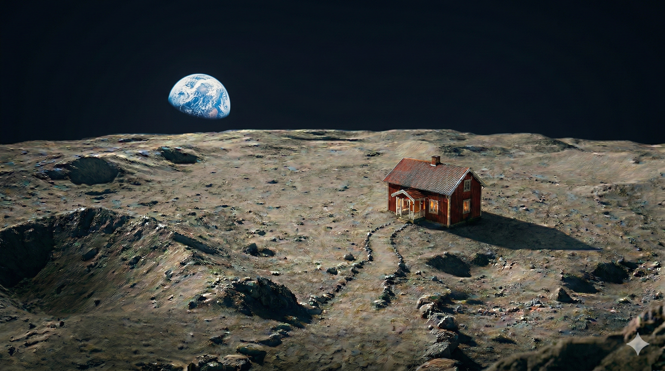 Den röda stugan på månen